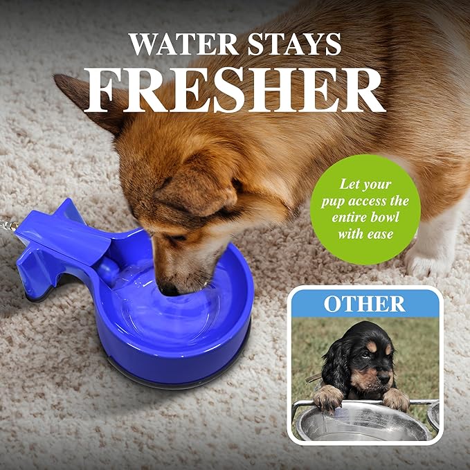 Easy-Clean Auto-Fill Water Bowl with Indoor Installation Kit and 25 foot of Poly-tubing,Blue