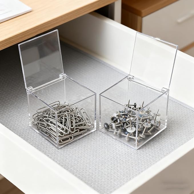 Acrylic Hinge Lid Box Clear Display Box with Lid Clear Acrylic Small Multipurpose Storage Box for Keepsakes, Jewelry, Trinkets