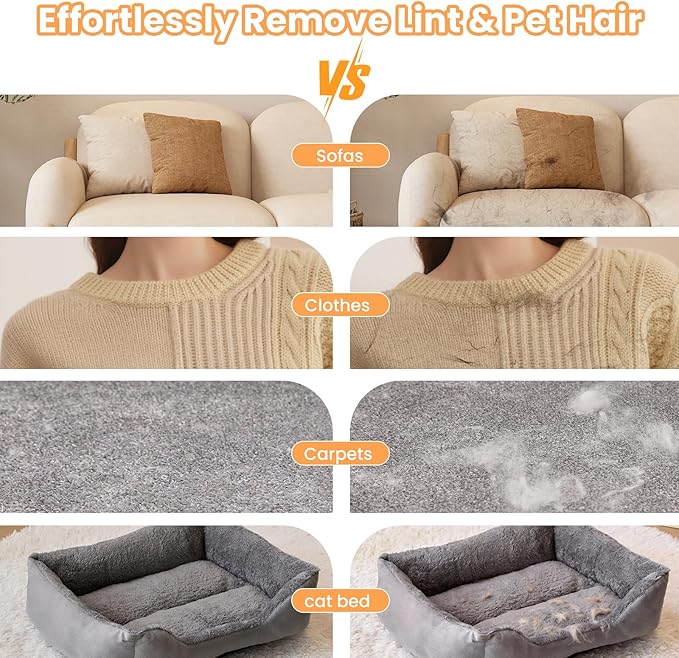 Pet Fur Removal Gloves, Suitable for Cats and Dogs. The Upgraded Version is a Reusable Static Hair Removal Tool. The Magical Brush can be Used on Bed Sheets, Sofas, Clothes, Carpets and car Seats