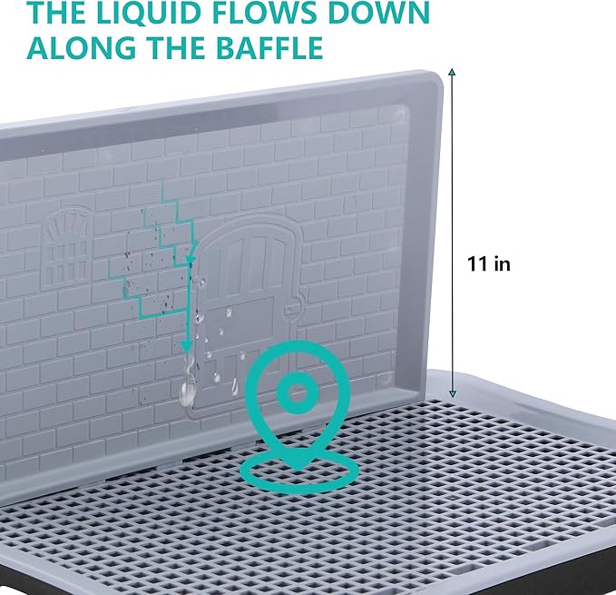 Indoor Dog Potty Pad, Changing Pee Pad Holder Training with Splash Guard, Puppy Pad Holder Tray for Small and Medium-Sized Dogs Indoor Outdoor, Waterproof Easy Clean Christmas Dog Toys Gift