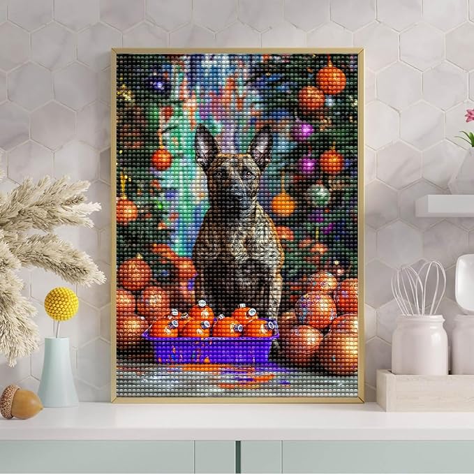 Calm Dog Diamond Art Kits for Adults, Animal DIY 5d Diamond Painting Kits for Beginners, Can Be Used As A Gift for Home and Wall Decoration 12 * 18Inch