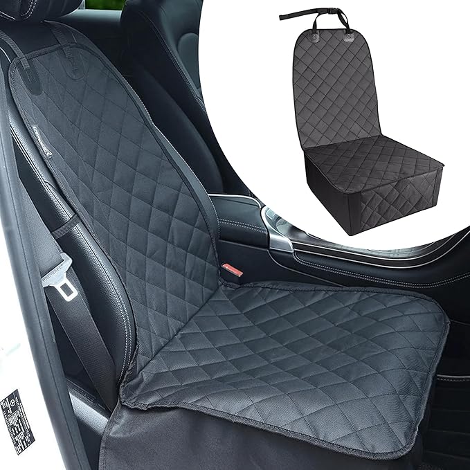 YAKEFLY Dog Car Seat Cover, Waterproof, Nonslip Scratch-Proof, Dog Car Seat Cover with Safety Belt Fits Most Cars, Suvs(Front Seat)