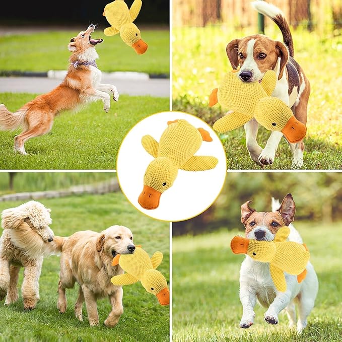 The Mellow Ducks Calming Pillow, Mellow Dog Calming Duck, 2025 New Yellow Duck Dog Toy, Dogs Ducks Toy with Quacking Sound for Indoor Dogs