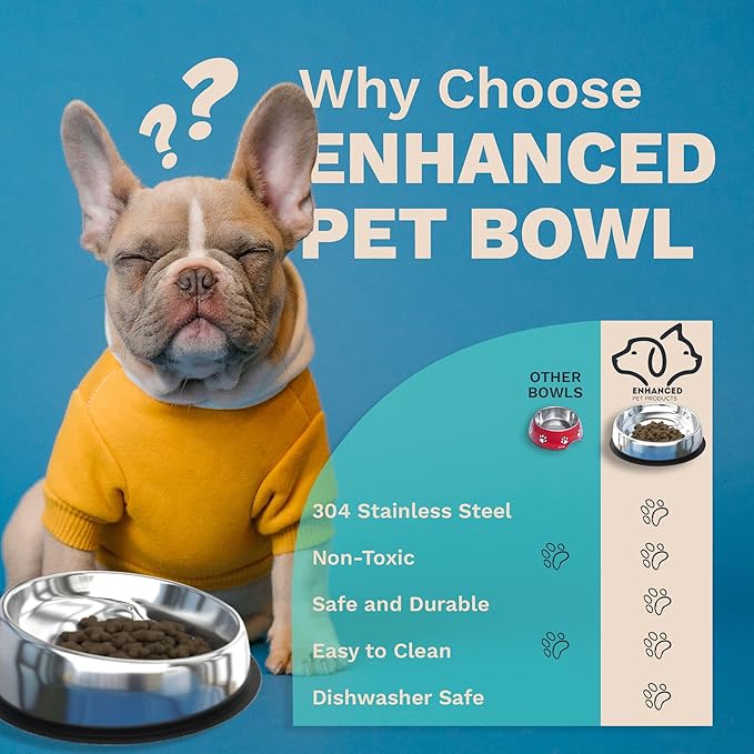 Small Bowl + Stand - 1 Enhanced Pet Bowl (Small) & 1 Small Stand for Enhanced Pet Bowl Flat-Faced Dog Breeds Vet Approved - Non-Slip Slanted with Ridge - Less Mess, Less Gas and Better Digestion