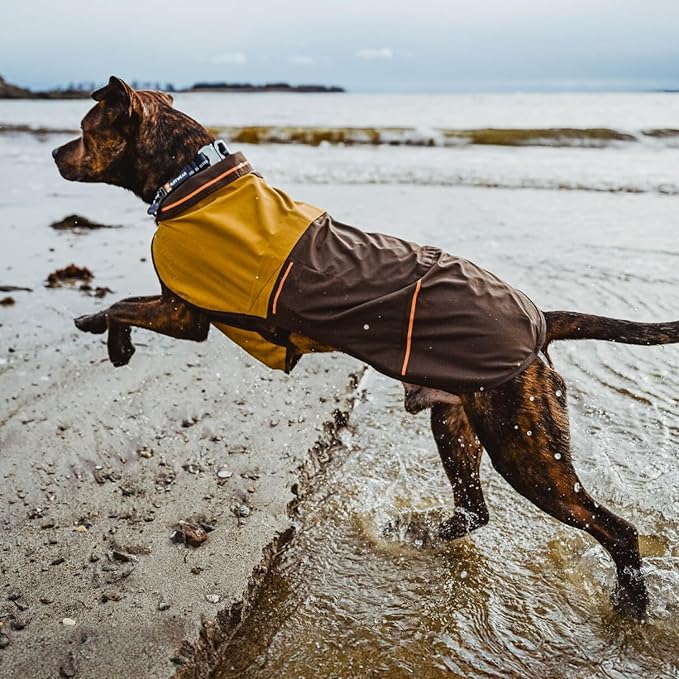 Ruffwear, Sun Shower Dog Raincoat, All-Weather Jacket, Waterproof, Windproof & Lightweight, Mineral Yellow, XX-Small
