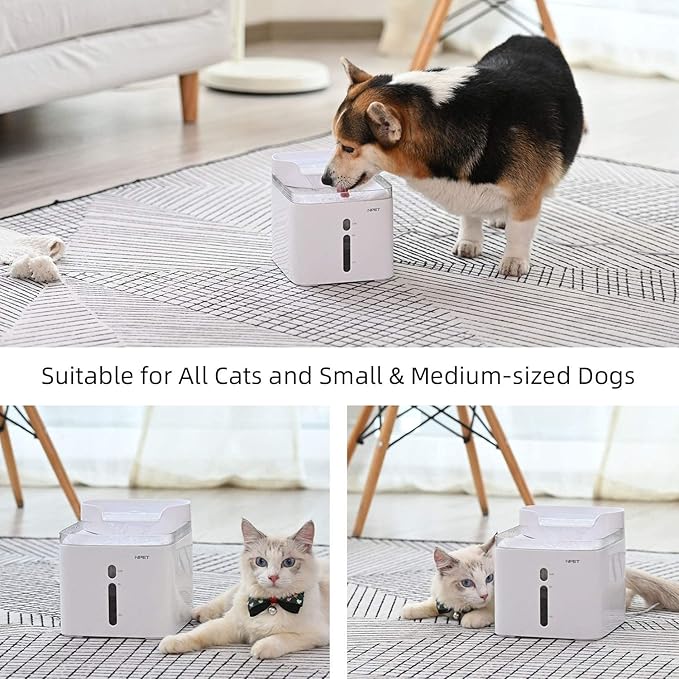 Pet Fountain Cat Water Fountain, 3L Automatic Pet Drinking Fountain Dog Water Dispenser with QuadrupleAction Filter Pet Water Dispenser (Color : with Sensor Switch) (White)