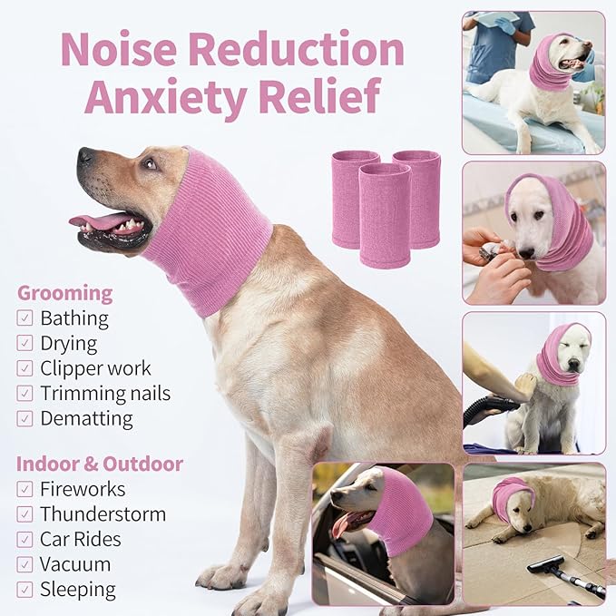 Nanaki Calming Ear Wrap - Quiet Dog Headband Snood Ear Muffs for Anxiety Relief and Noise Reduction