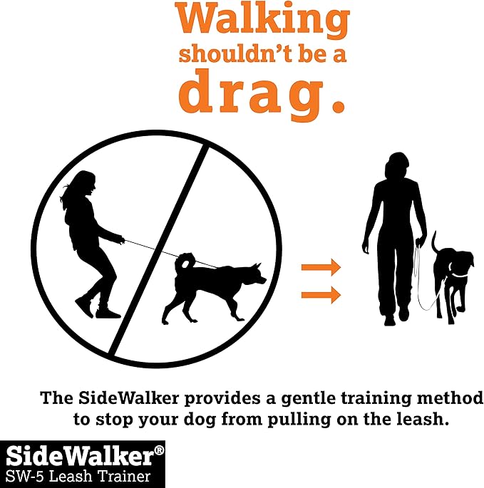 DogWatch SW-5 Dog Leash Trainer - Stop Dogs from Pulling on The Leash, Self Teaching Electronic Collar, 3 Levels of Static Stimulation, Vibration, Progressive Modes, Rechargeable, Waterproof
