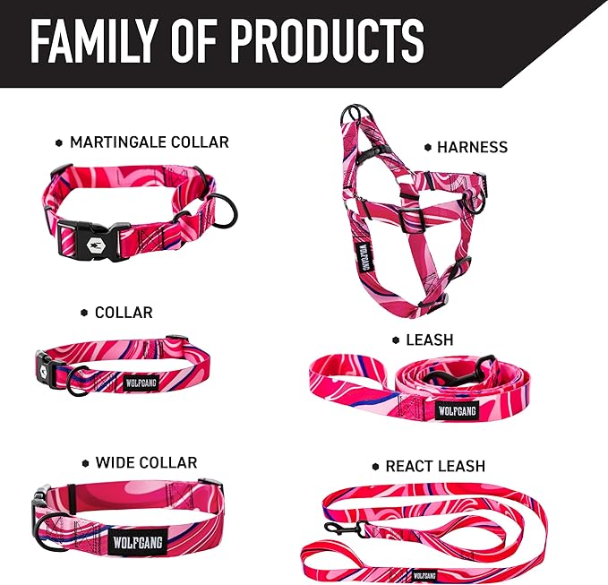 Wolfgang Heavy Duty Adjustable Dog Harness, Pull-Tested to Over 800 lbs for Walking & Training, MarbleSwirl Print, Small