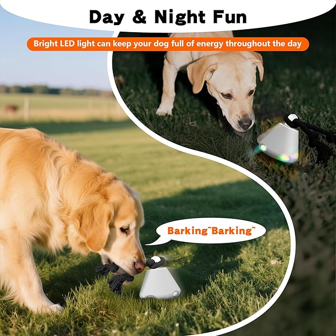 Interactive Dog Toys, Automatic Moving Rolling Dog Toys to Keep Them Busy, Motion-Activated Bouncing Vibrating Dog Ball for Small/Medium/Large Dogs (Flying Saucer)