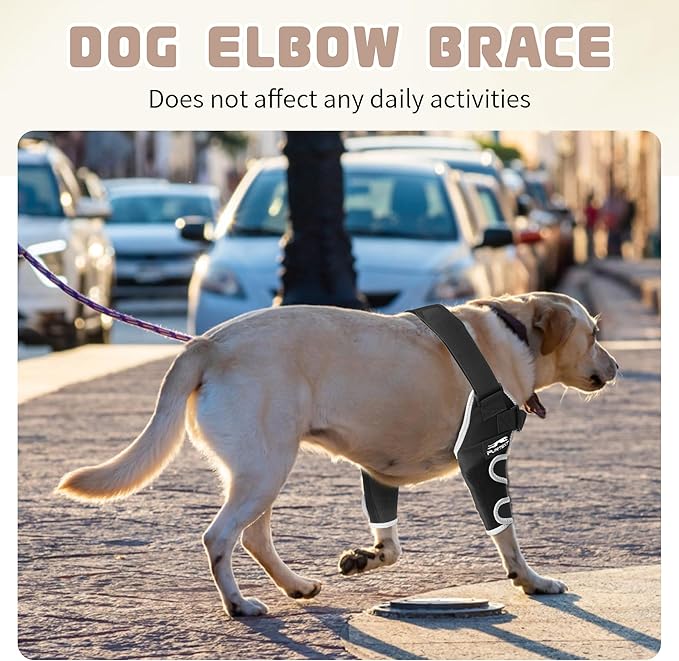 Dog Elbow Protector for Pets Elbow Dysplasia, Shoulder Dislocation - Offers Elbow Support, Helps Wound Healing, Reflective Pet Recovery Suit, Prevents Licking and Biting, S
