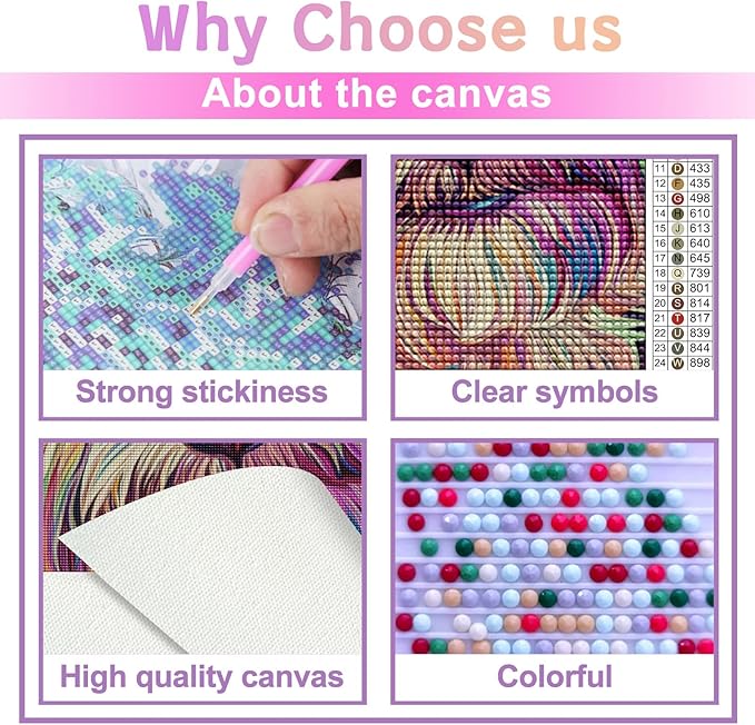 LTCZ Curly Haired Dog Under Colored Pencils Diamond Art Kits for Adults, AnimalDiy 5d Diamond Painting Kits for Beginners, Very Suitable for Home Leisure and Wall Decoration 20 * 24Inch