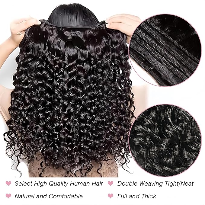 Selina Kinky Curly Bundles Human Hair 3 Bundles 14 14 14 Inch Bundles Unprocessed Remy Hair Extensions Brazilian Virgin Human Hair 100 Gram/Bundle Natural Black