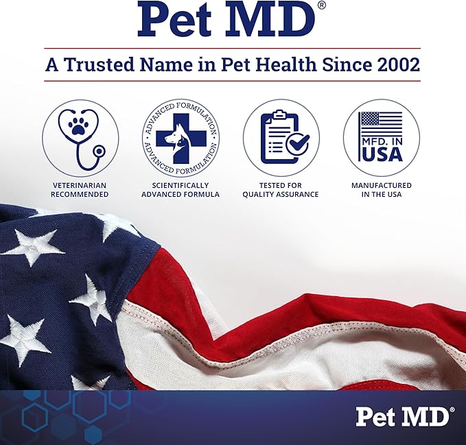 Pet MD Stool Eating Deterrent - Prevent Dog from Eating Poop - Coprophagia Aversion with Enzymes, Herbs, & Prebiotics for Digestive Support & Fresh Breath - Stop Stool Eating Chews - 60 ct