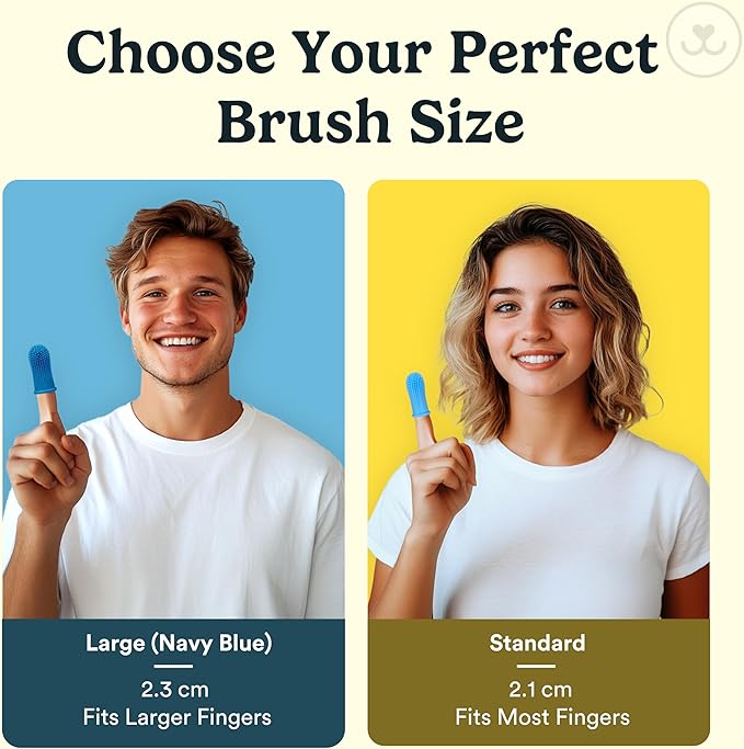 360° Pet Finger Toothbrush Kit — Dog & Cat Dental Care, 4-Pack (Blue)