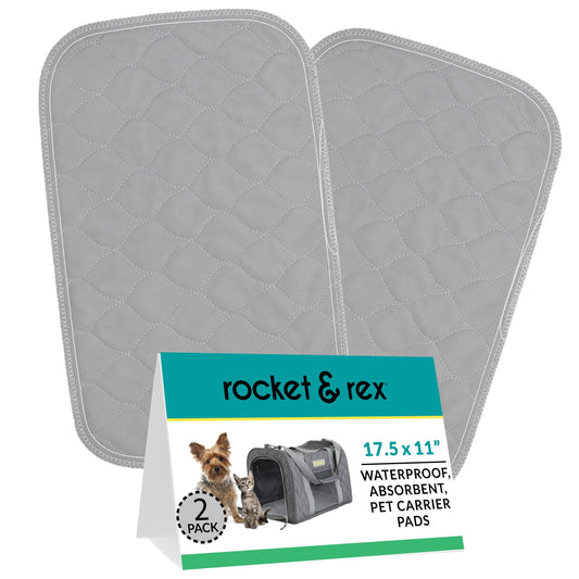 rocket & rex Washable Cat & Dog Carrier Pad, Reusable Liner Insert (2pk)
