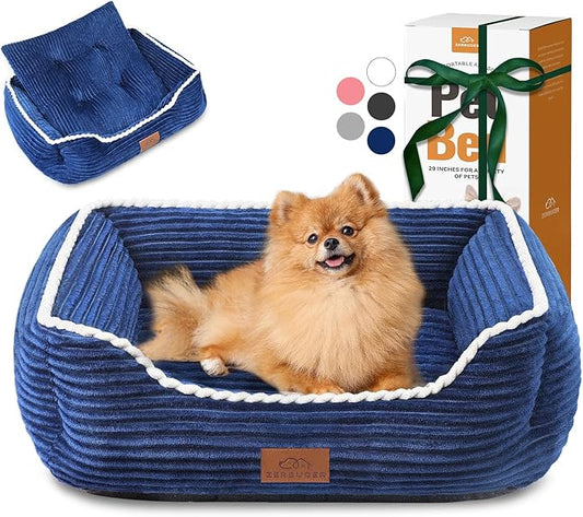 Orthopedic Dog Bed for Medium Dogs,Dog Sofa Beds Supportive Foam Pet Couch Bed with Removable Washable Mat and Nonskid Bottom (Medium, Blue)