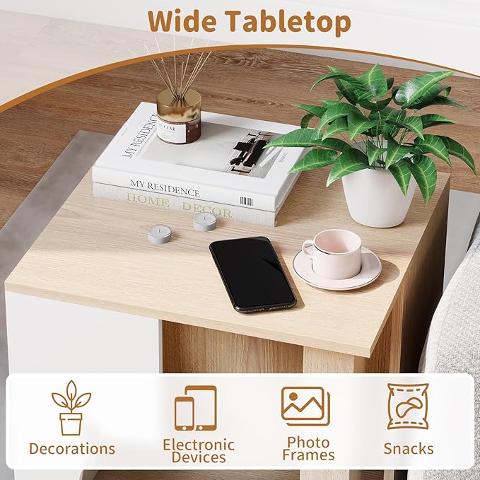 PETSITE Wooden Cat House, Indoor Cat Cave Nightstand Side End Table with Anti-Slip Robust Metal Legs, Spacious Tabletop, and Round Side Entrance, 17 x 16 x 19.5 Inches