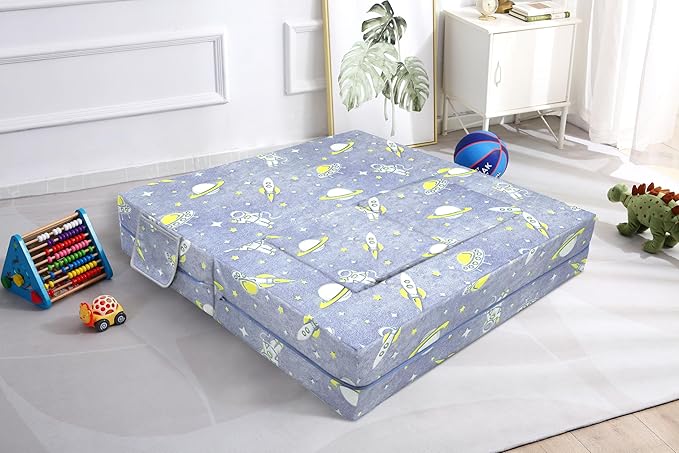 Kids Sofas, Foam Toddler Plush Couch Armchair,Glow in The Dark Children Play Convertible Sofa Set, Playroom Fold Out Sofa Bed for Boys Girls