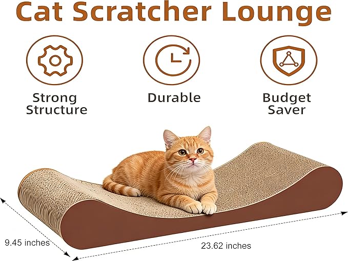 Bone Cat Scratcher Cardboard Lounge Bed, Cat Scratching Post, Durable Board Pads Prevents Furniture Damage