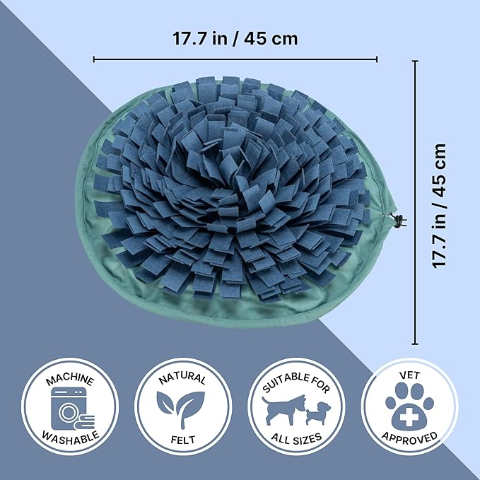 Trixie Snuffle & Seek Bowl, Adjustable Snuffle Mat for Dogs, Interactive Slow Feeder, Level 1 Enrichment Puzzle for Dogs & Cats