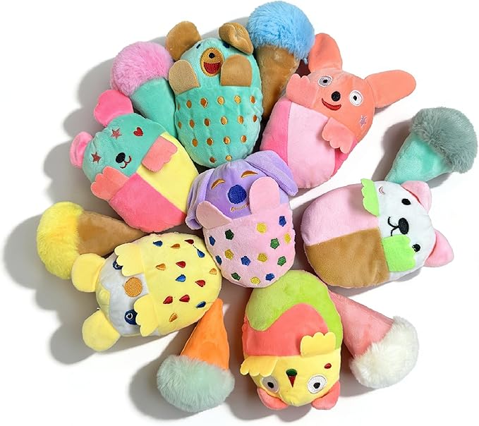 28Pcs Squeaky Dog Toys Bulk Set - Cute Small Dog Toys Plush Puppy Chew Toys for Small/Medium Dogs, Interactive Pet Toys to Keep Puppies Busy