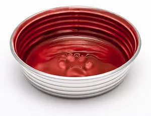 Loving Pets - Le BOL Dog Food Water Bowl Enamel Ceramic Bowl No Tip Stainless Steel Pet Bowl No Skid Spill Proof (Medium, Bordeaux)