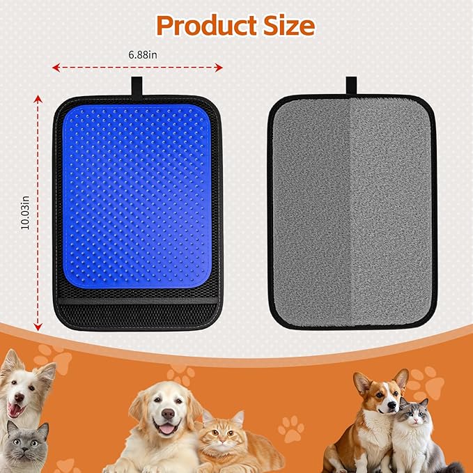 2 Pack Pet Hair Removal Glove, Pet Hair Remover Tool with 496 Silicone Tips, Gentle Shedding Brushes for Dogs & Cats, Efficient Pet Hair Gloves for Couch Carpet Clothing