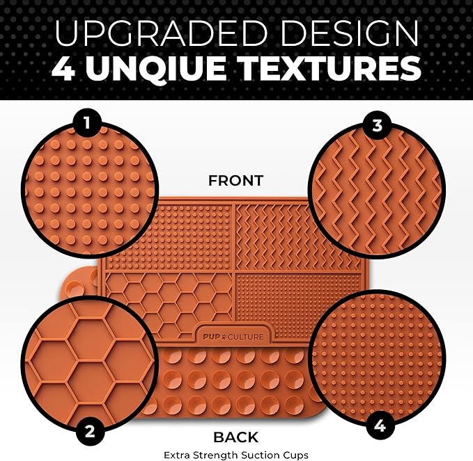 Pup Culture Dog Lick Mat for Dogs, Feeding Pad for Anxious Pets Plus 4 Different Puzzles for Mental Stimulation for Dogs - Supports Mental, Dental, and Digestive Health, Bite Resistant and Heavy Duty