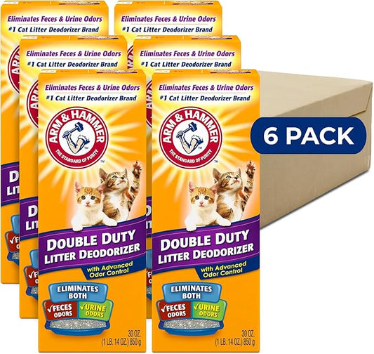 ARM & HAMMER Cat Litter Deodorizer Double Duty, 30 oz, 6 Pack
