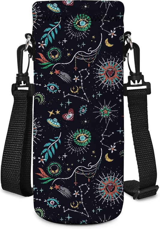 AUPET Water Bottle Bag Carrier,24oz/32oz Insulated Neoprene bottle Sling Holder Case Pouch Cover for 1000ML/750ML Bottles with Shoulder Strap for walking