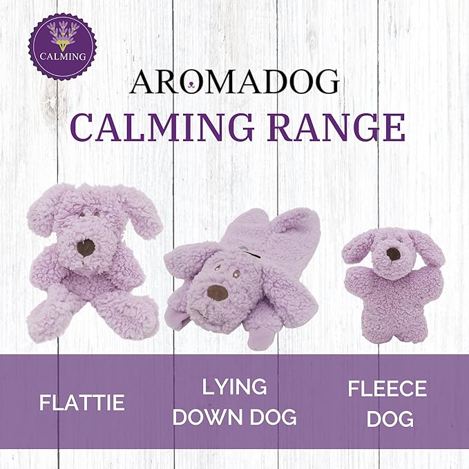Rosewood Calm Fleece Flattie Dog Toy, with Calming Lavender Blend Essential Oils