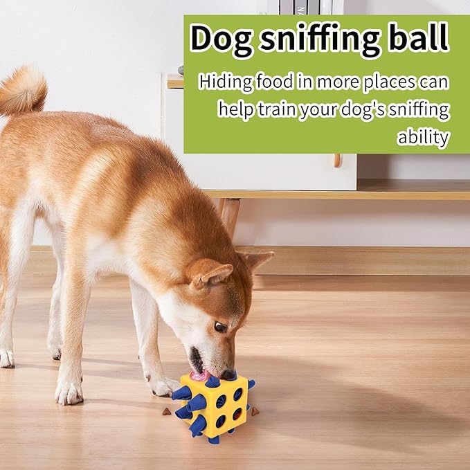 Dog Treat Puzzle Ball, Interactive Chew Toy, Puzzle Plaything with Treat Dispensing Design, Dog Plaything with Sturdy Construction, Pet Accessories, Enrichment Toy for Mental Cognitive Sensory Stress