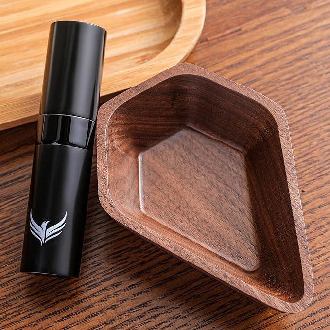Coffee Storage and Dosing Cup Set - Single Dose Glass Tubes with Wooden Stand, Walnut Dosing Tray, and RDT Spray Bottle - Premium Coffee Preparation Set