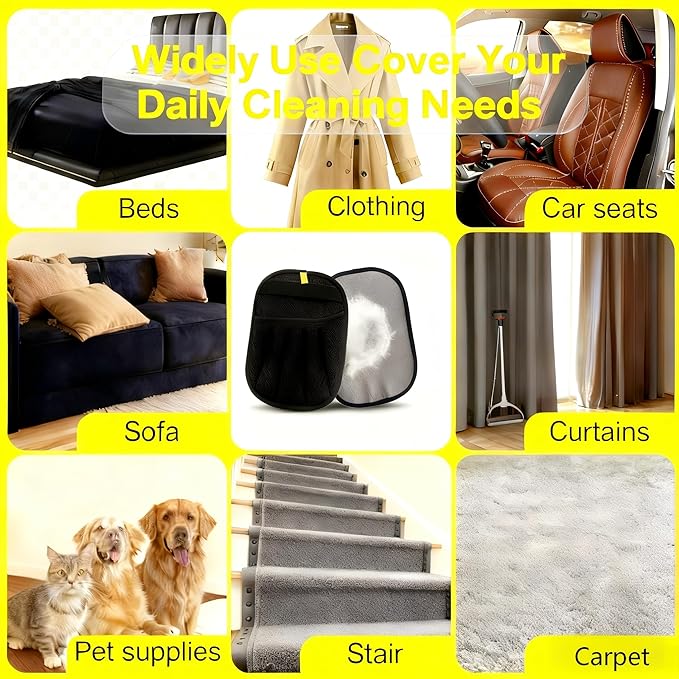 Pet Hair Removal Glove for Cats Dogs - 2PCS Extra Large Thickened Upgraded Five Finger Electrostatic Pet Hair Gloves Reusable Magic Brush Pet Hair Remover Tool for Laundry Couch Carpet Car Seat