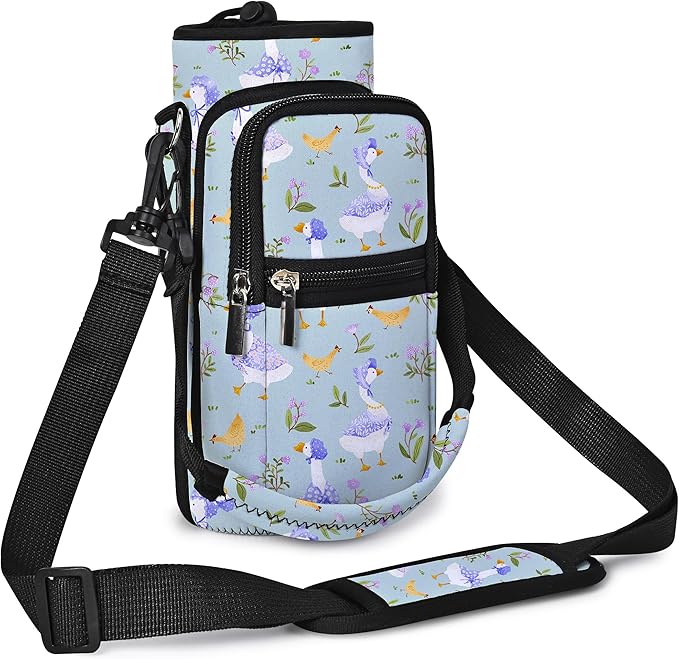 AUPET Water Bottle Sling Bag Sleeve Holder Carrier 25/32/40/64 oz,Insulated Crossbody Water Bottle Case Cover with Strap and Pockets for Men/Women Walking Hiking