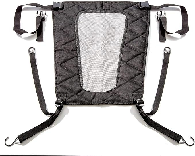 4Knines Dog Car Net Barrier – Mesh Pet Divider with Quick-Release Clips and Adjustable Straps – Easy-to-Install Travel Partition for Dogs – Washable, Durable 19"×22" Back Seat Deterrent, Black