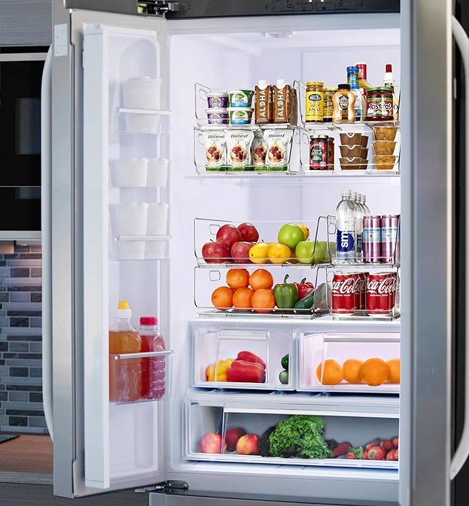 Clear Stackable Pantry Bins — See Everything, Stack Anywhere (Large 4 Pack)