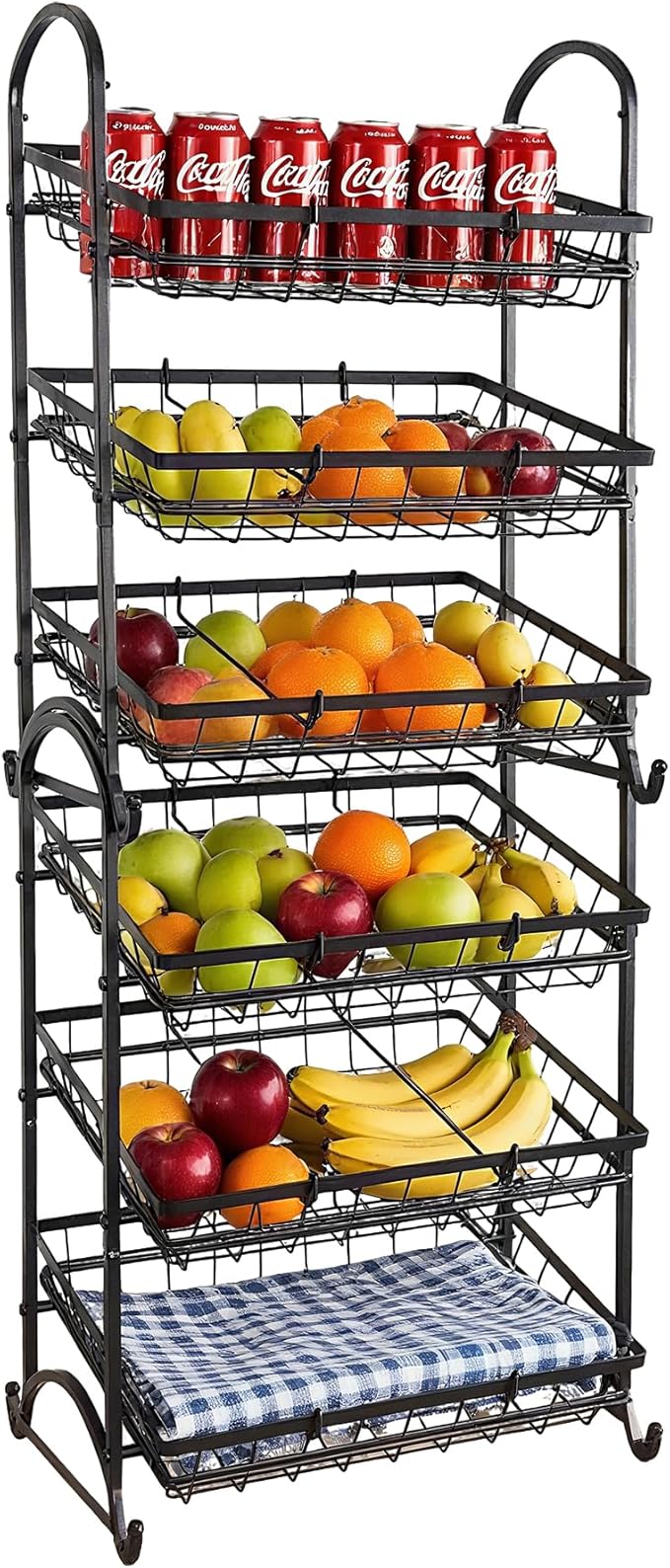Stackable Candy Display Rack|Stackable Candy Organizer|Multi-Function Snack Rack&Shelf for Chips |Perfect Display Solution for Stores (Black, Large)