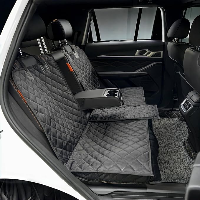 Dog Car Seat Cover for Back Seat Pet Cover for Dogs Waterproof Bench Seat Cover Protector Scratch Proof Nonslip Soft Dog Back Seat Cover for Cars Trucks SUV（48" L ×52" W