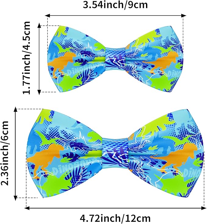 PET SHOW 10 Pack Dinosaur Big Dog Bow Ties for Large Medium Dogs Sliding Collar Attachment Bowties Bowknots Holiday Party Pet Grooming Accessories(Large)