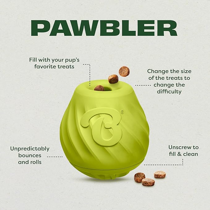 Benebone Medium Wishbone Chew Toy + Pawbler Treat Dispenser – Bacon Flavor, Durable, for Aggressive Chewers