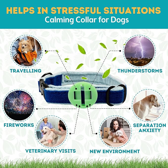 Only Natural Pet Just Relax Botanical Calming Collar Medallion for Dogs – Essential Oil Blend with Lavender & Chamomile – Comfort for Indoor Use or Travel – 2 Medallions, 1 Month Supply