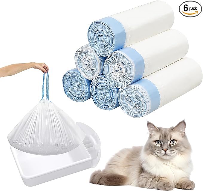120 Count Cat Litter Box Liners for Robot 3 & 4 Heavy Duty Waste Drawer Liners, 25"×15" Automatic Self-Cleaning Litter Box Replacement Bags, 22 pound Capacity