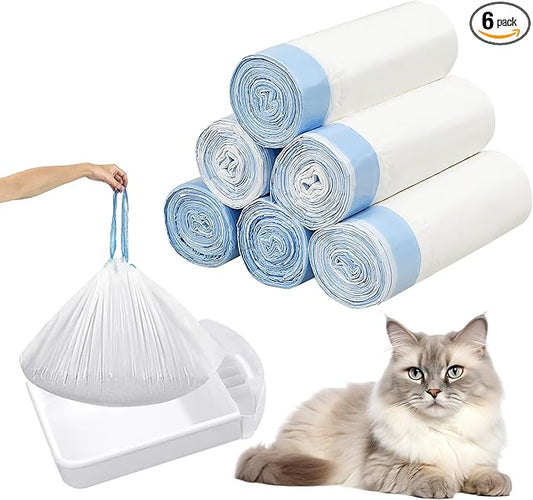 120 Count Cat Litter Box Liners for Robot 3 & 4 Heavy Duty Waste Drawer Liners, 25"×15" Automatic Self-Cleaning Litter Box Replacement Bags, 22 pound Capacity