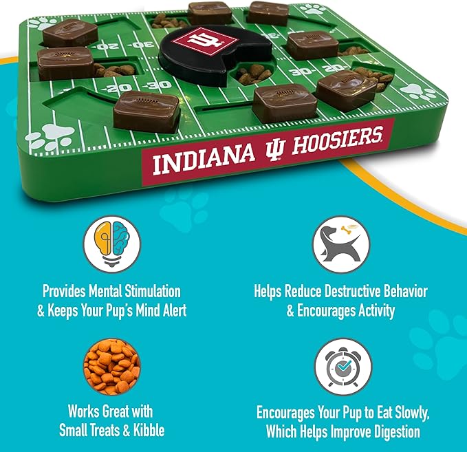 Pets First NCAA Indiana Hoosiers Puzzle Toy, Puzzle Treat Dog Toy, Interactive Dog Treat Toy, Dog Puzzle Fedding Slow Toy