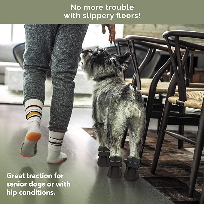 Durable Dog Paw Protector|Dog Boots|Dog Shoes|Green Light Duty Heat, Water Resistant Dog Booties for hot Pavement for Medium Dogs (Size 6)