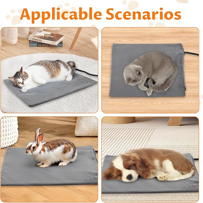 Heating Inside Cat&Dog House Heated Pet Indoor Heated Kitty House Bed(A Nest Box and A Heating Pad)