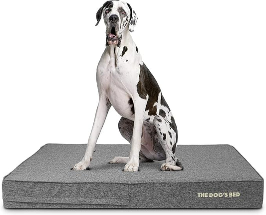 The Dog’s Bed Orthopedic Memory Foam Dog Bed, 2XL Grey Linen, Pain Relief for Arthritis, Hip & Elbow Dysplasia, Post Surgery, Lameness, Supportive, Calming, Waterproof Washable Cover