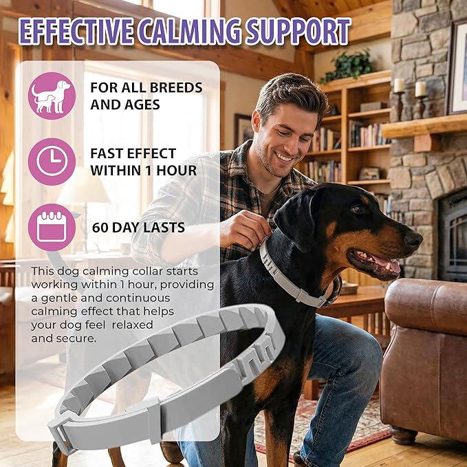 Calming Collar for Dogs 4 Pack – Dog Pheromone Collars Anxiety Relief, Stress & Separation – 25 Inches Adjustable Fits Small Medium Large Dogs – Long Lasting 60 Days, Helps Reduce Bad Behavior